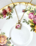 Country Roses Antique Gold Necklace