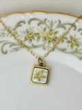 Rose Crest Gold Square Necklace