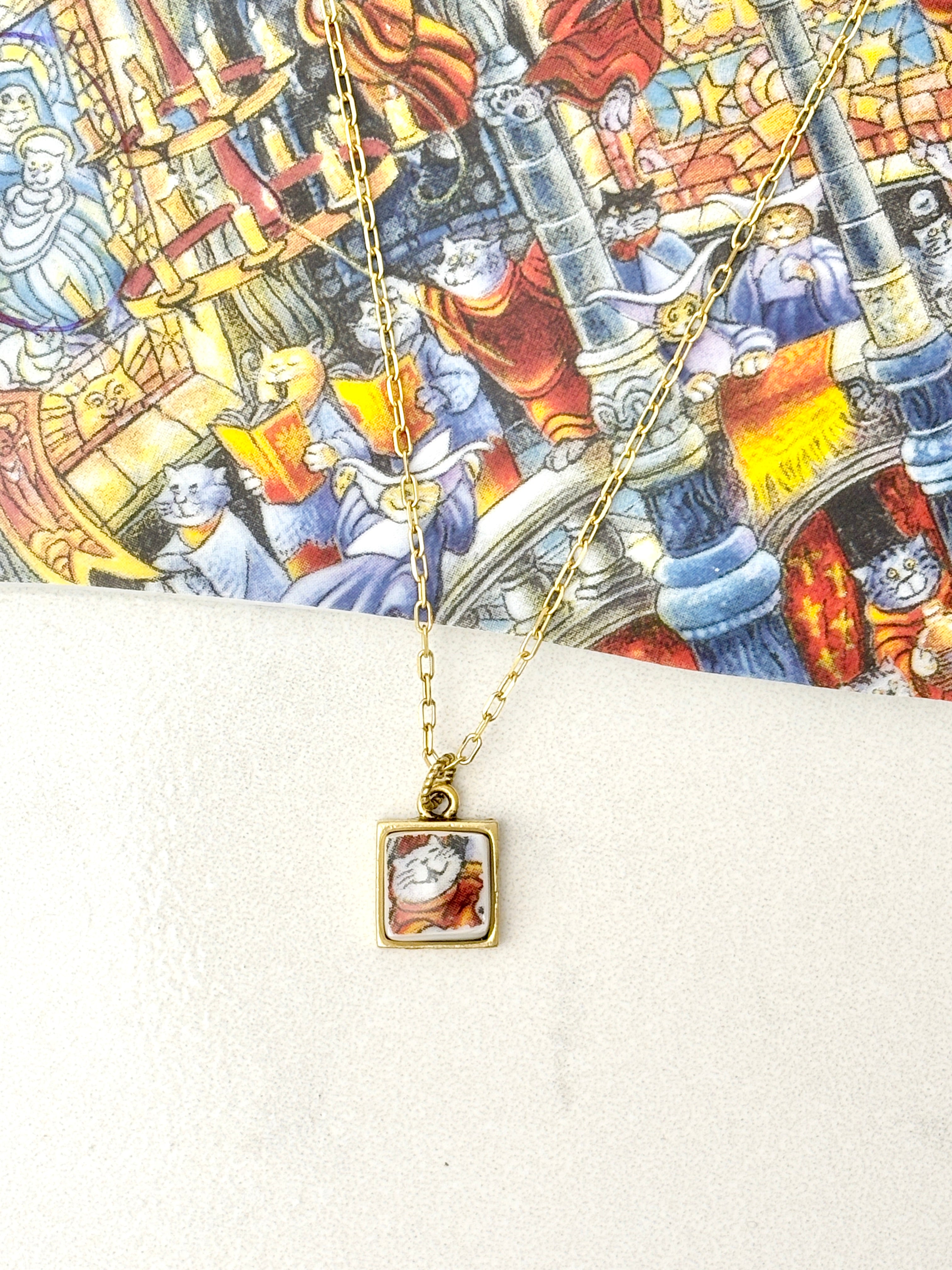Holy Cats Antique Gold Necklace