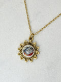 Holy Cats Gold Sunflower Antique Gold Necklace