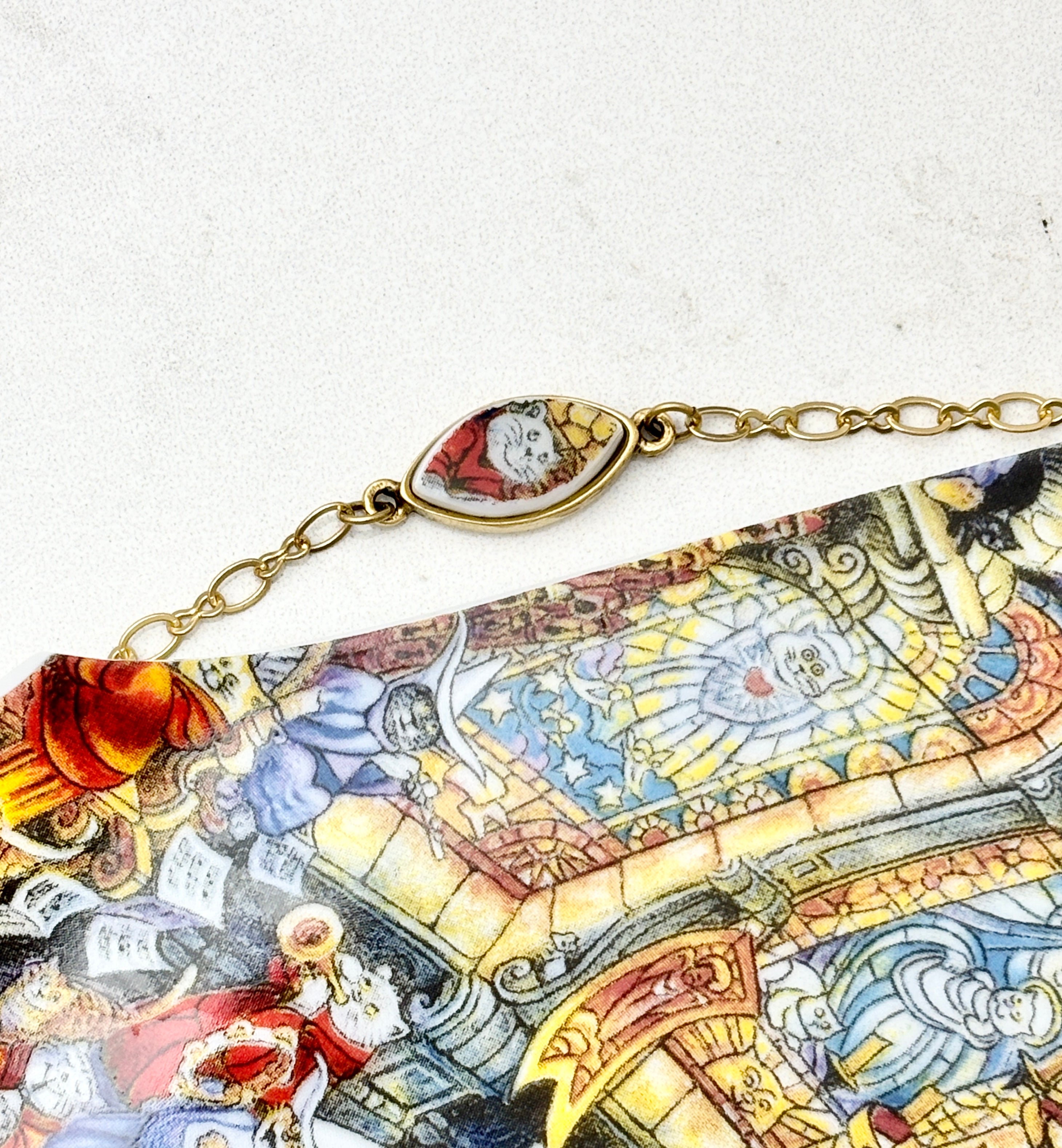 Holy Cats Oval Gold Bracelet