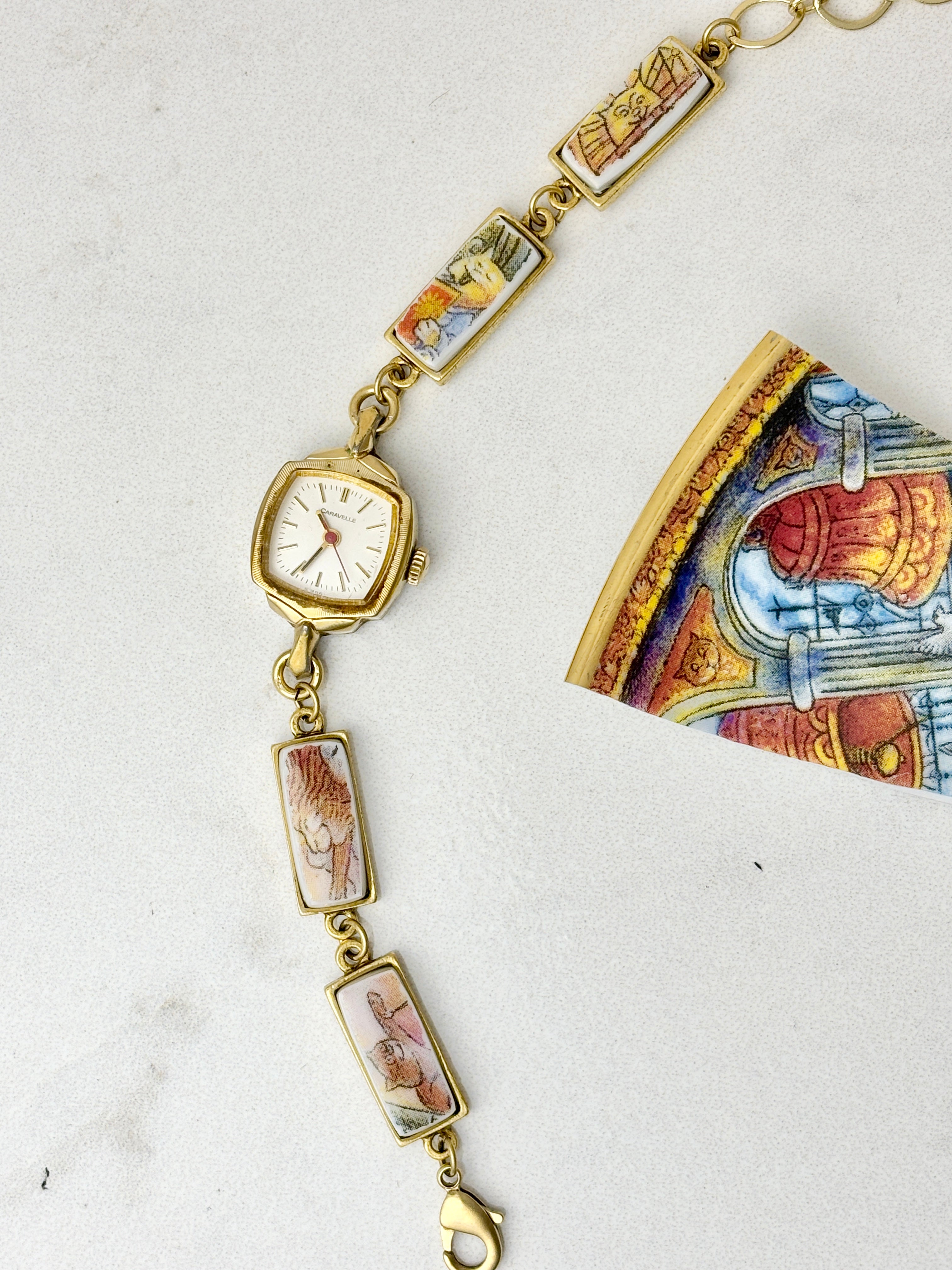 Vintage Caravelle watch with Sistine Chapel Holy Cats