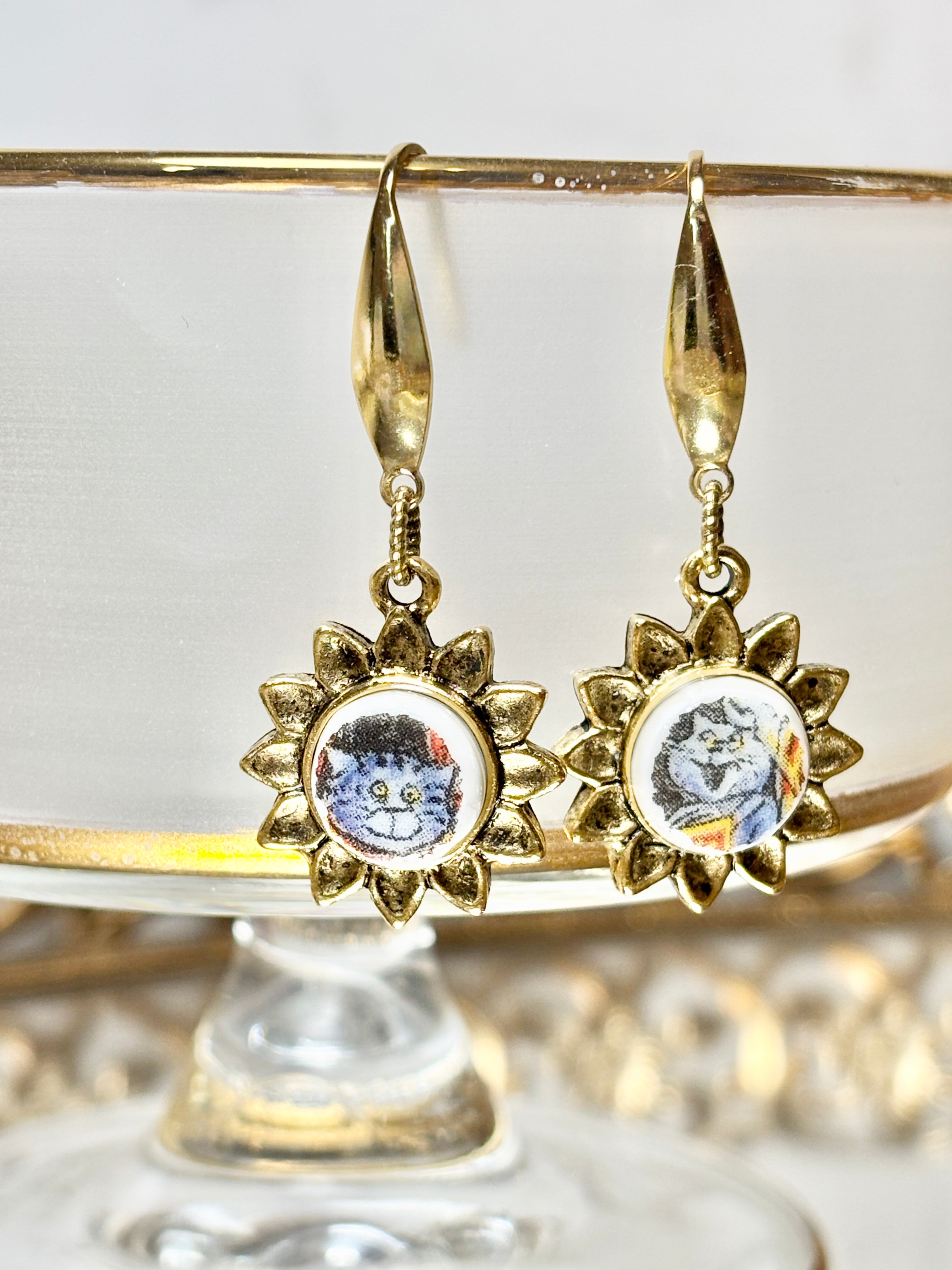 Holy Cats Sunflower Earrings