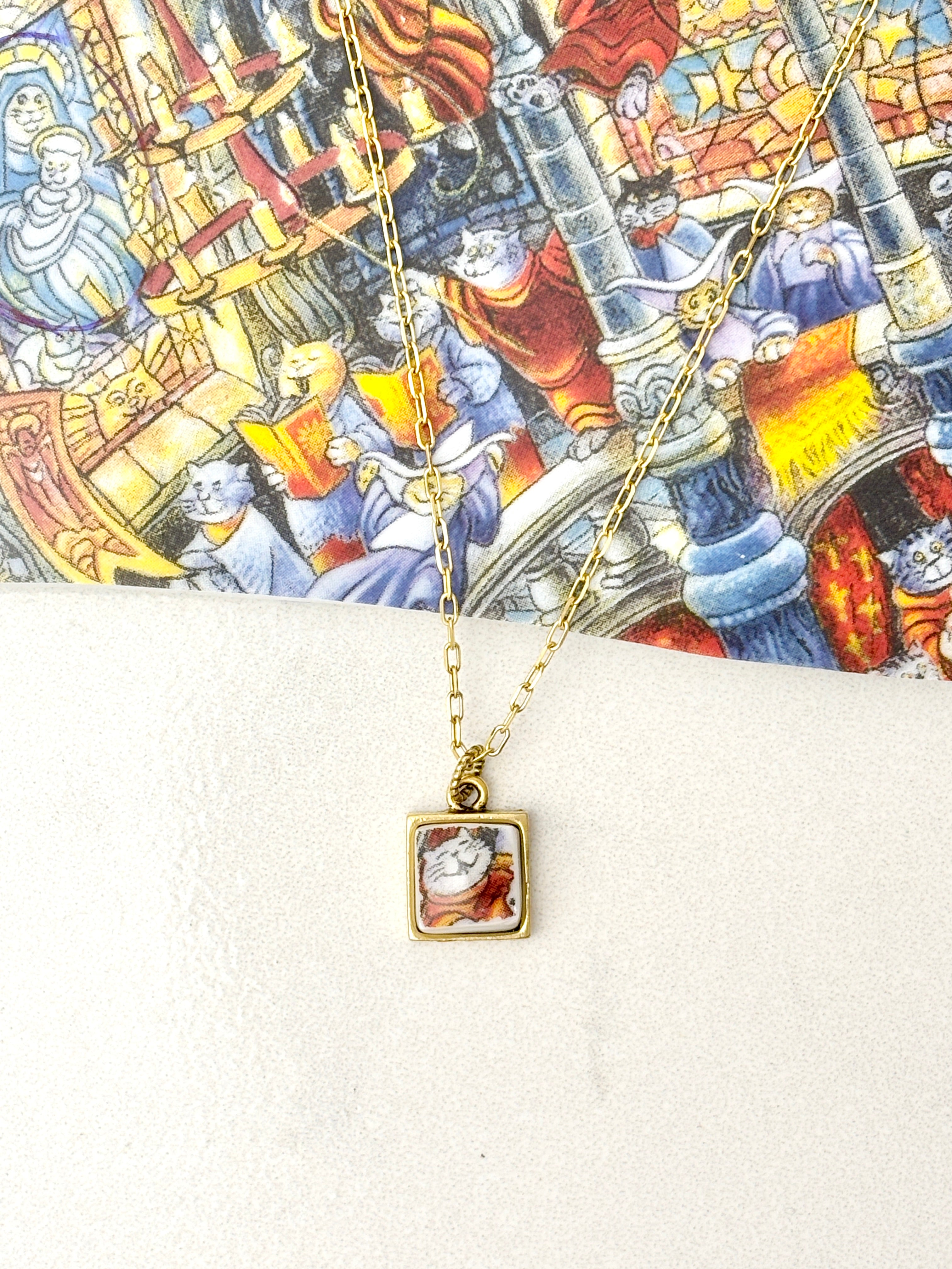 Holy Cats Antique Gold Necklace