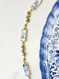Royal Staffordshire China Gold Branch Bracelet Blue