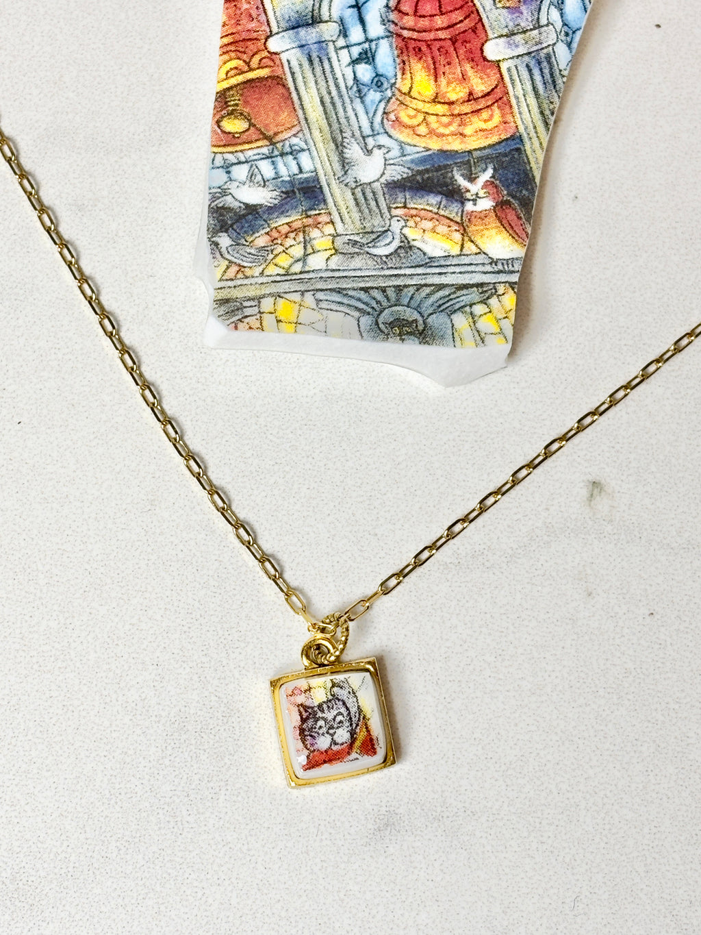 Holy Cats Antique Gold Necklace