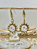 Purple Flower Sunflower Earrings