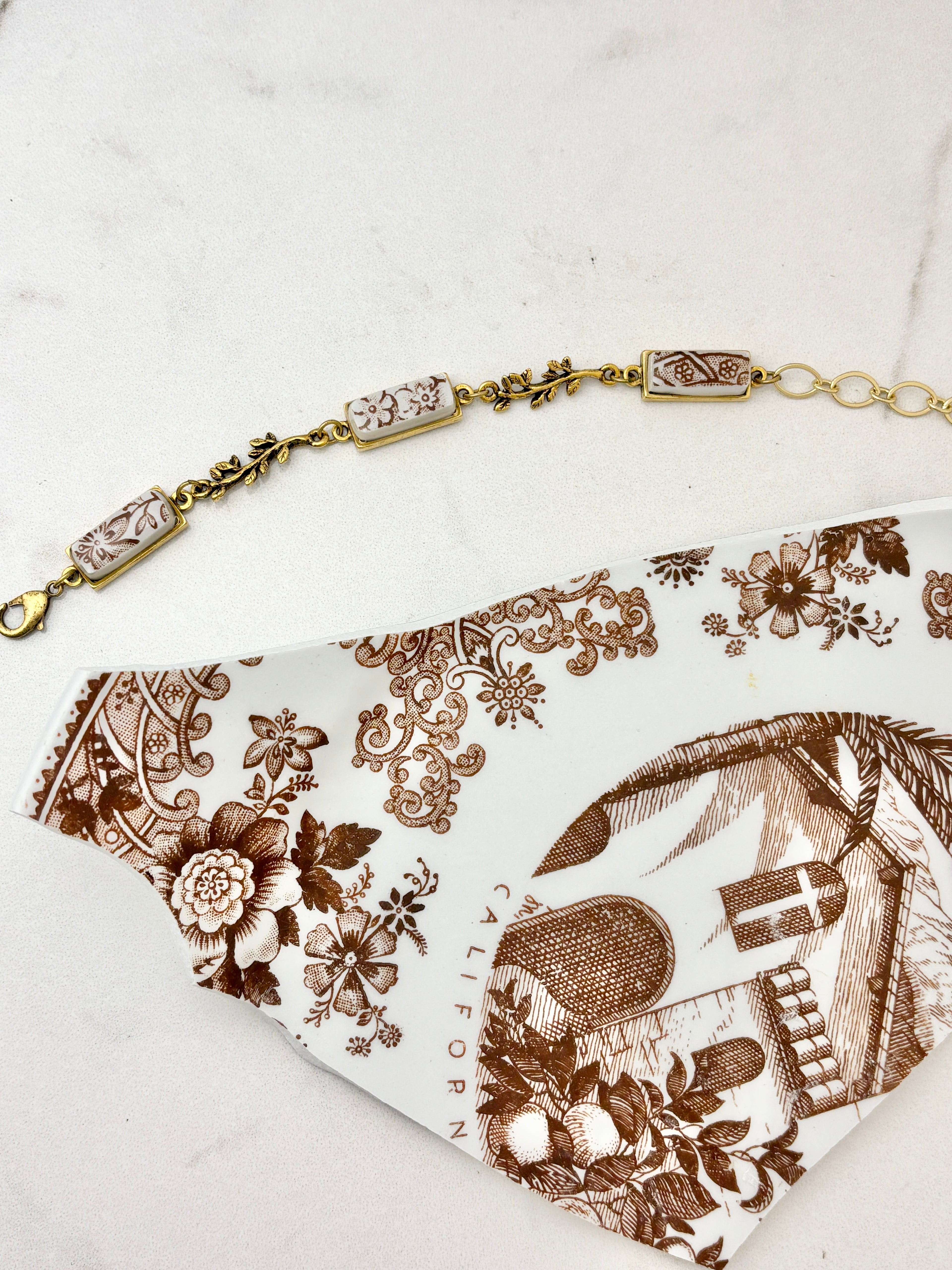 Royal Staffordshire China Gold Branch Bracelet
