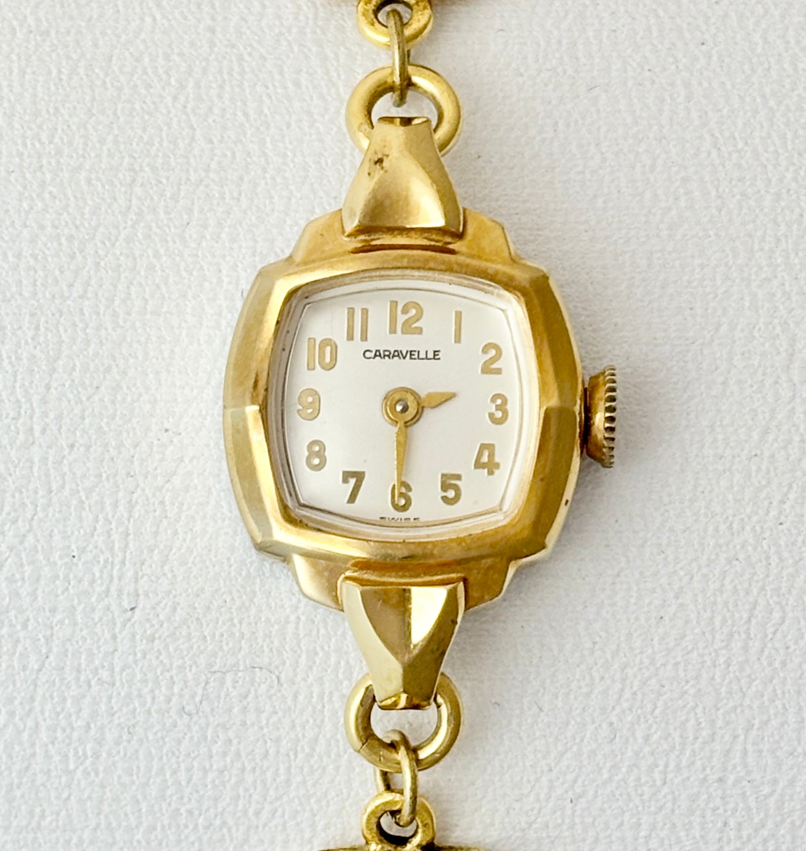 Antique Caravelle manual watch with Royal Staffordshire China