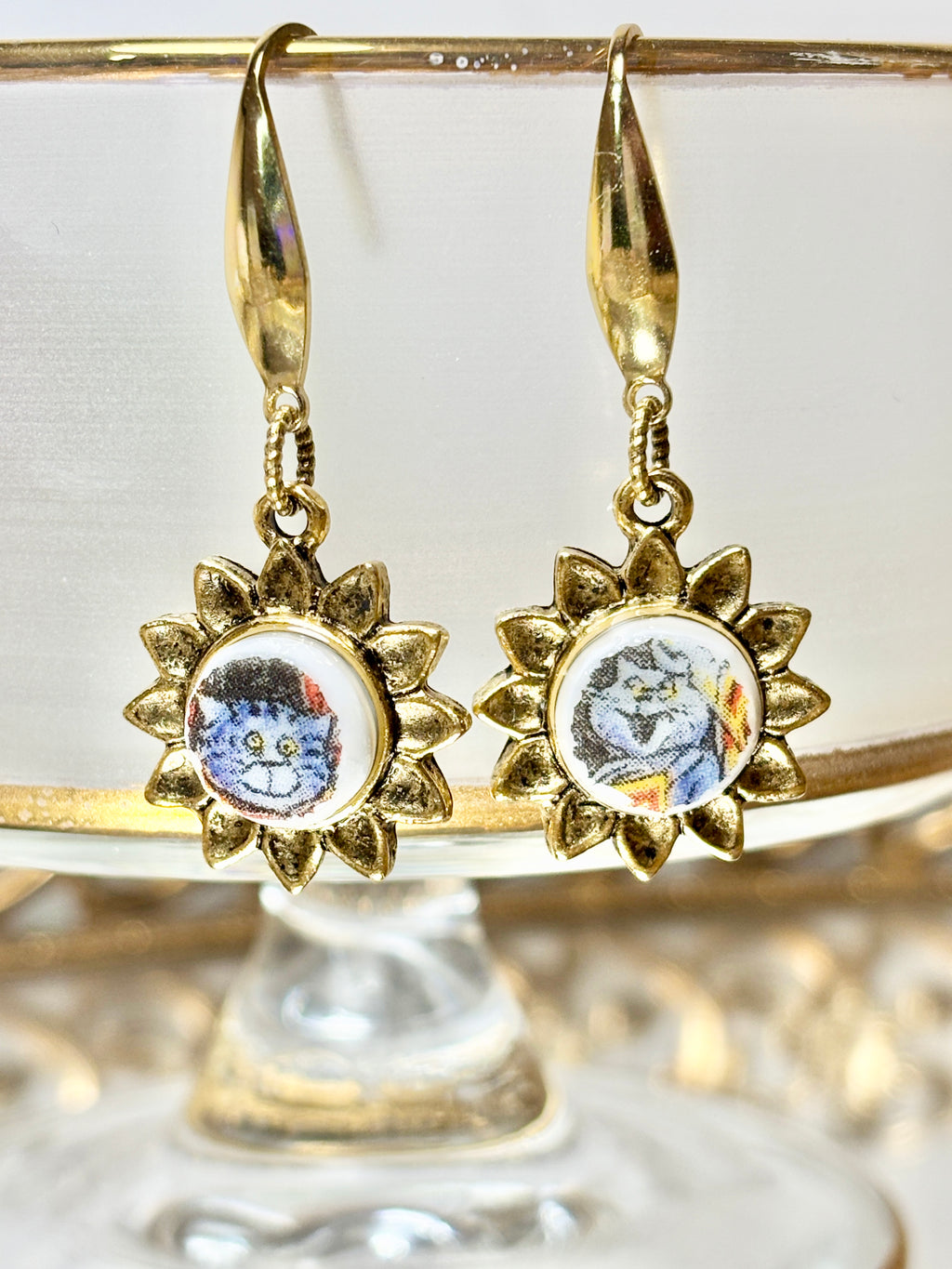 Holy Cats Sunflower Earrings