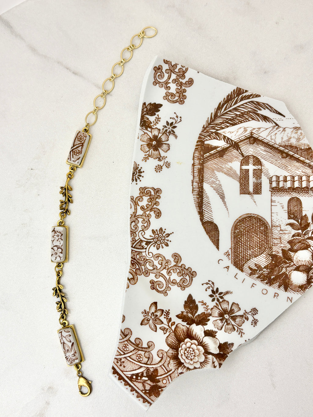 Royal Staffordshire China Gold Branch Bracelet