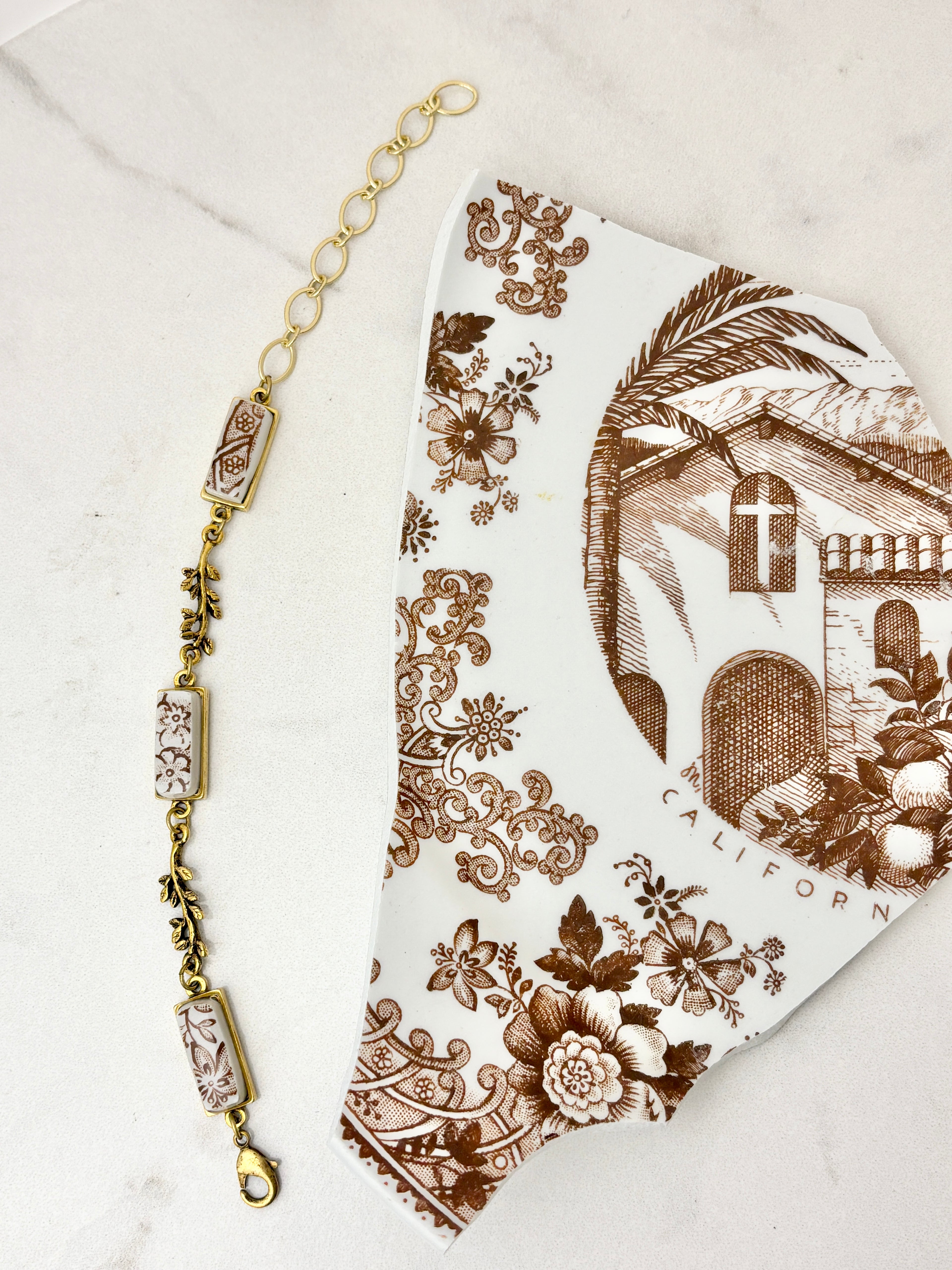 Royal Staffordshire China Gold Branch Bracelet