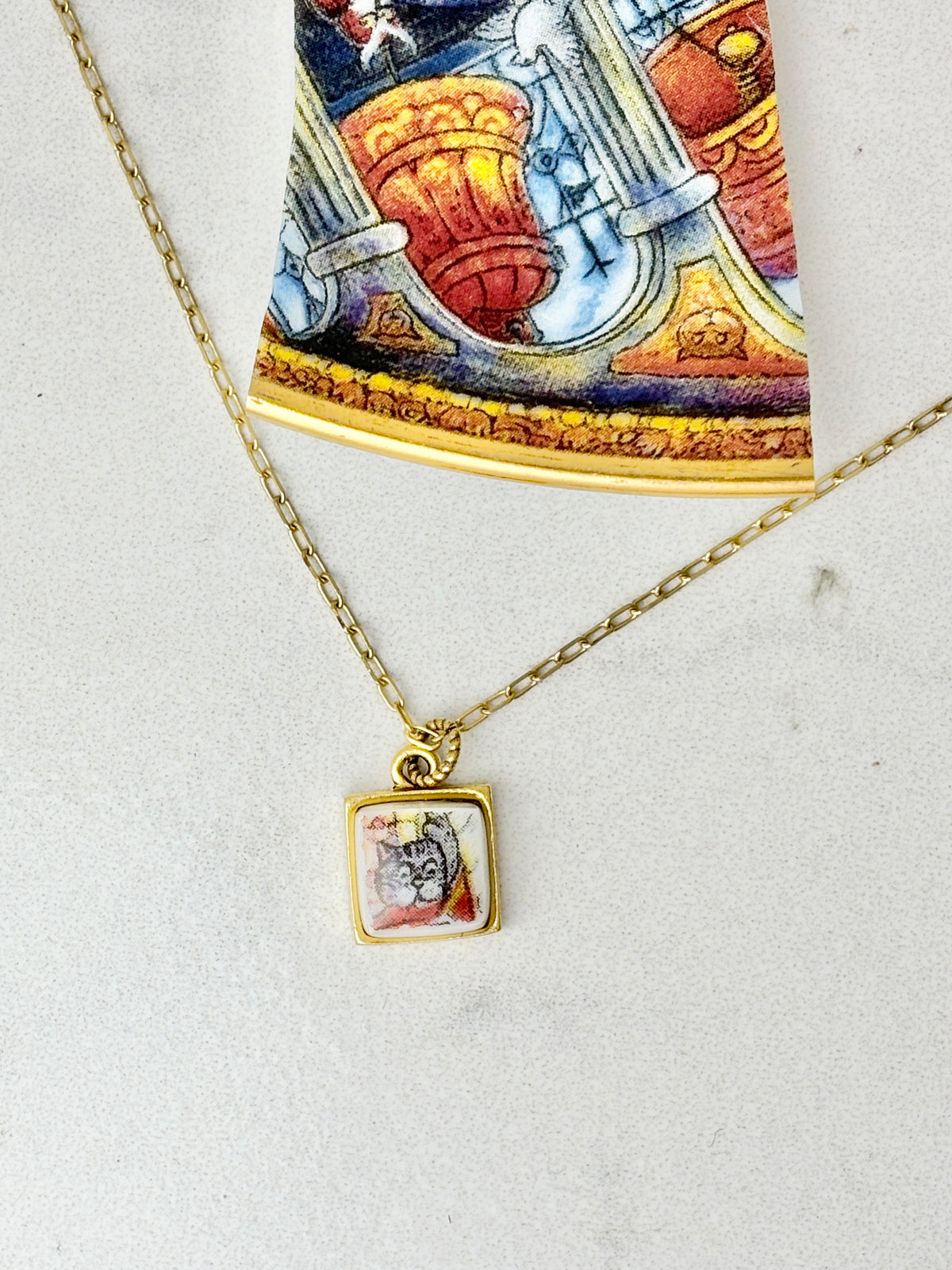 Holy Cats Antique Gold Necklace