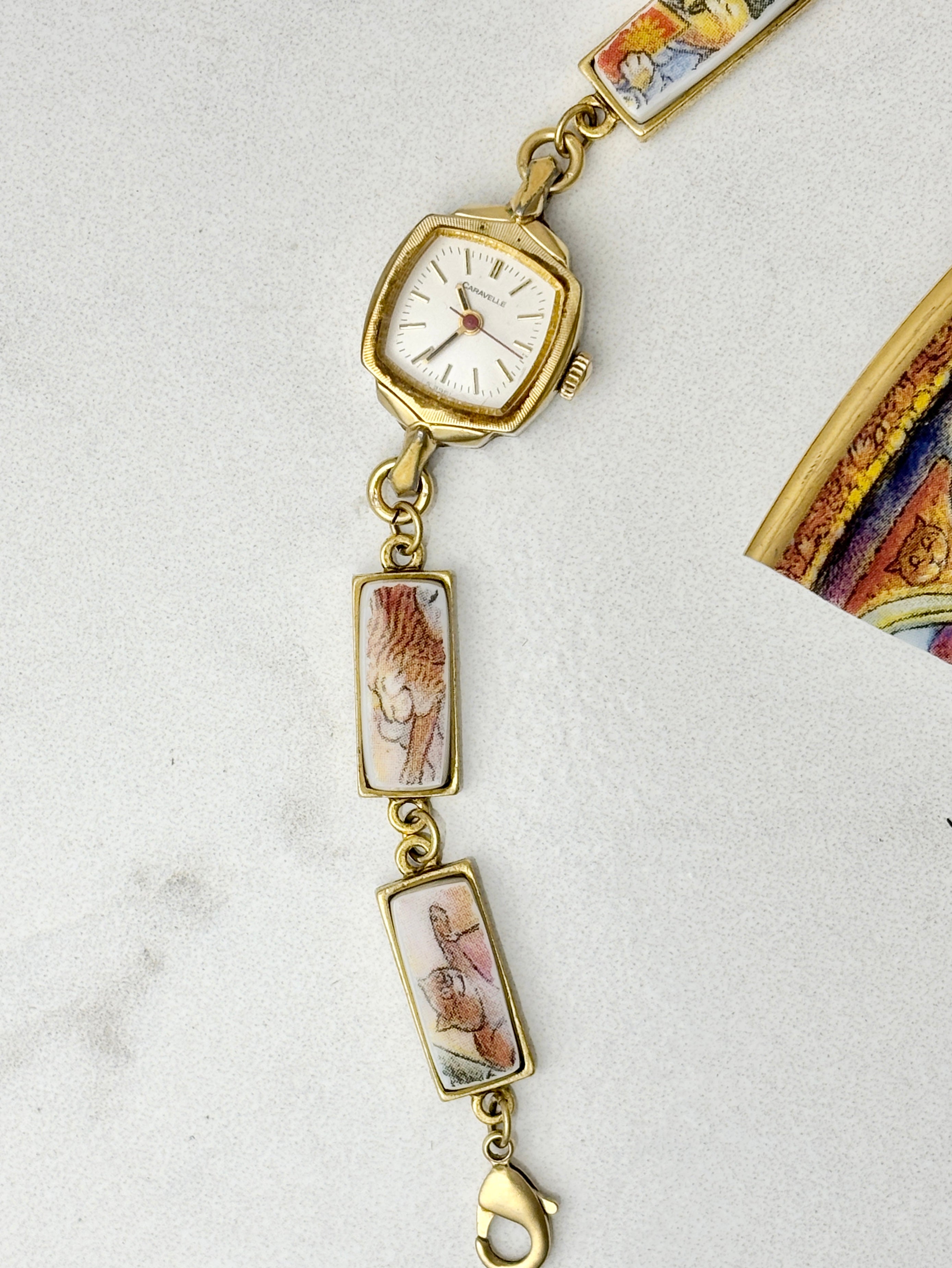 Vintage Caravelle watch with Sistine Chapel Holy Cats