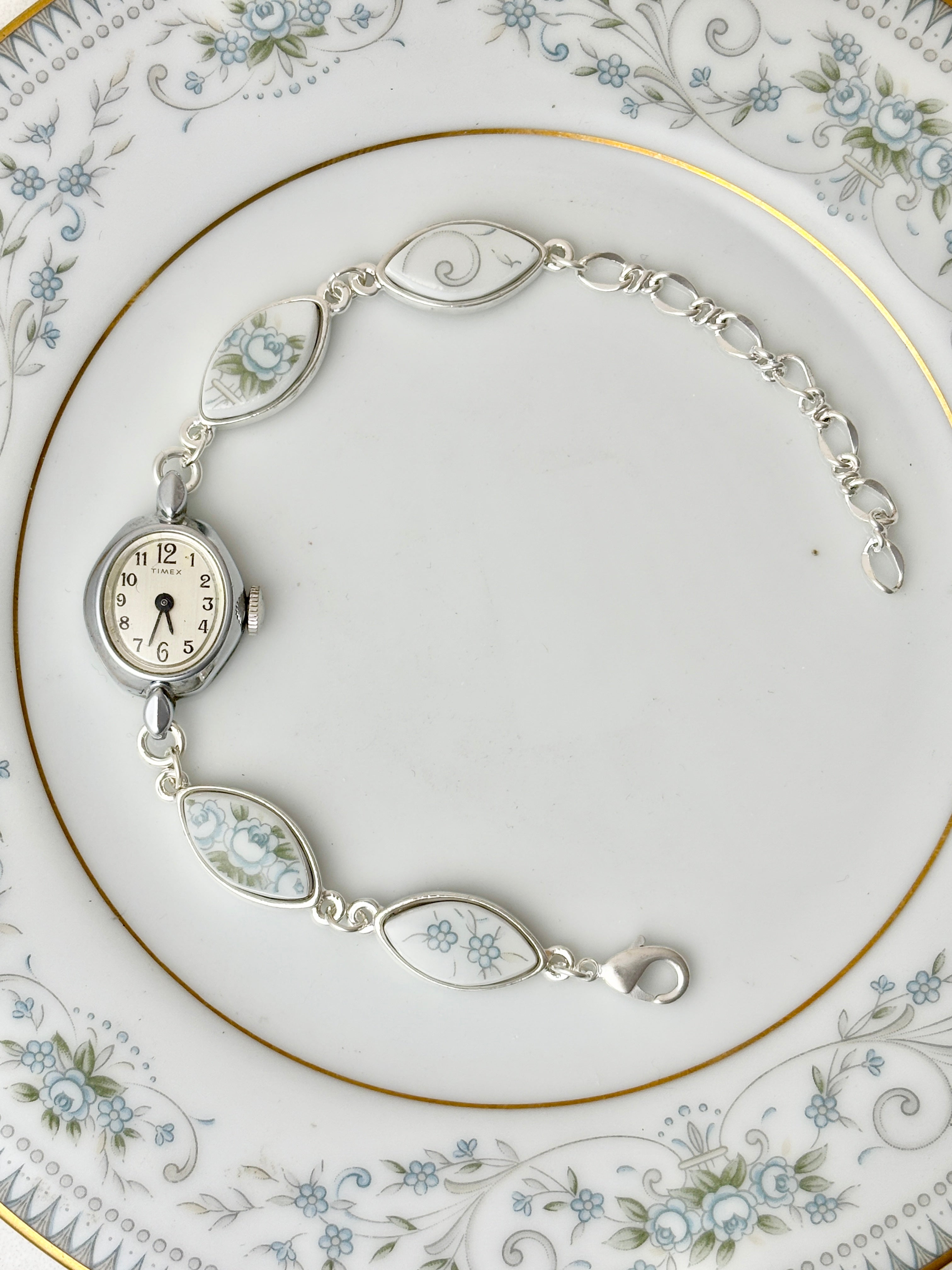 Vintage manual Silver Timex with Noritake Noble