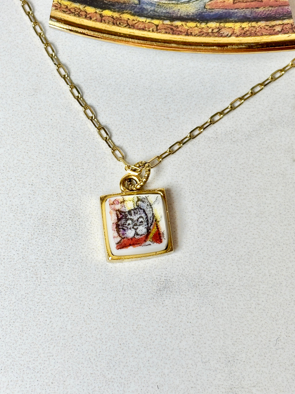 Holy Cats Antique Gold Necklace