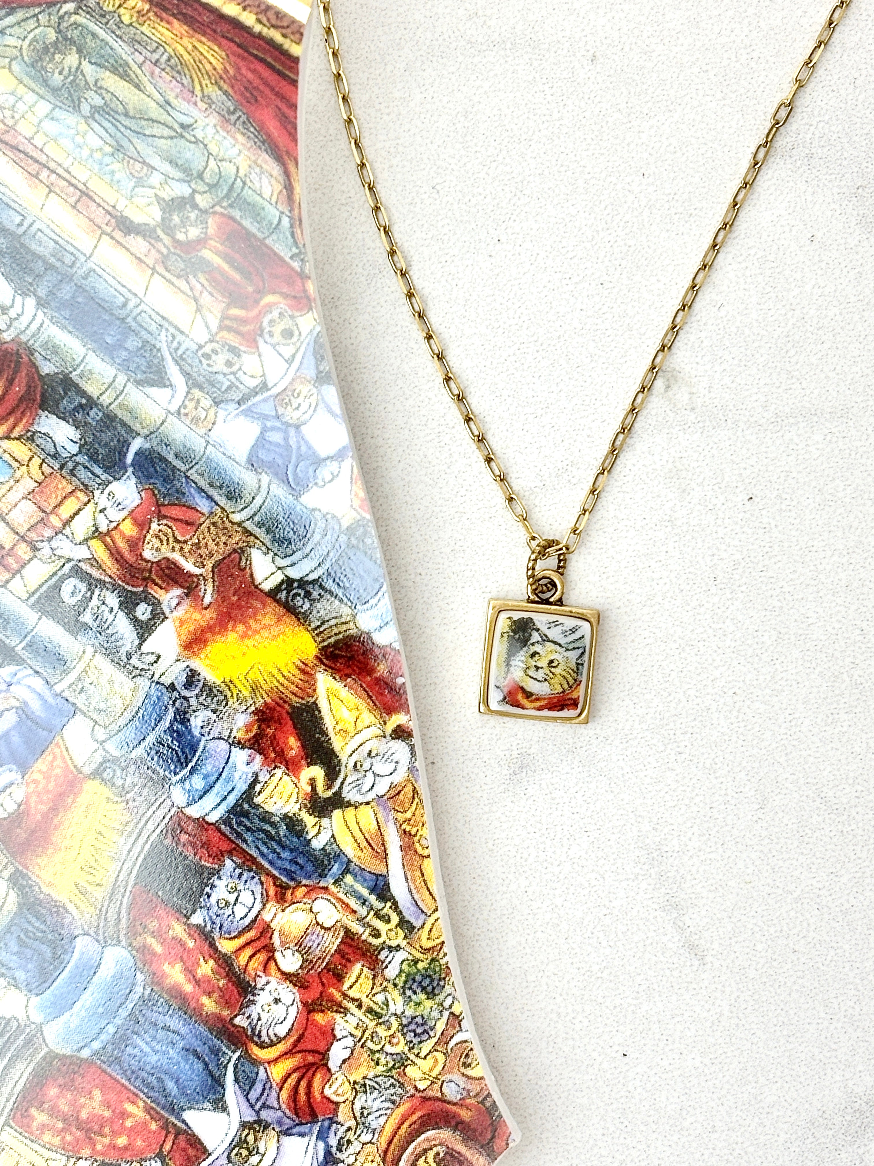 Holy Cats Antique Gold Necklace