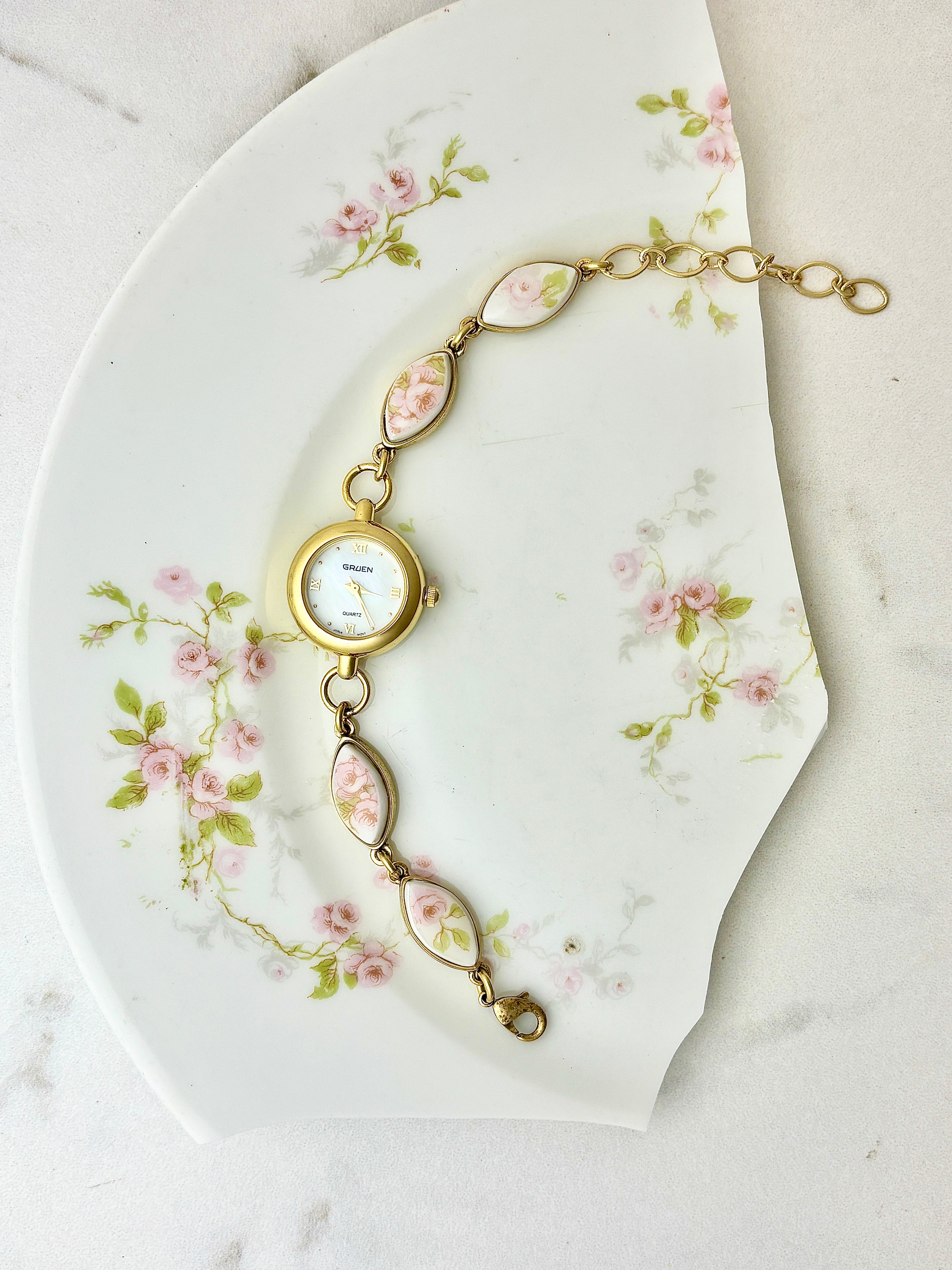 Vintage Gruen Quartz Watch with Theodore Haviland