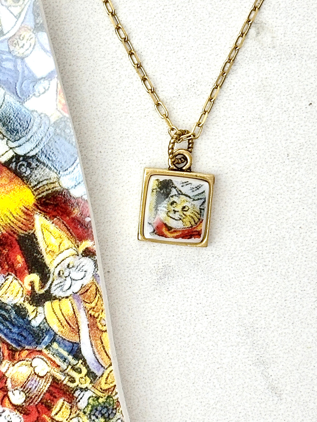 Holy Cats Antique Gold Necklace