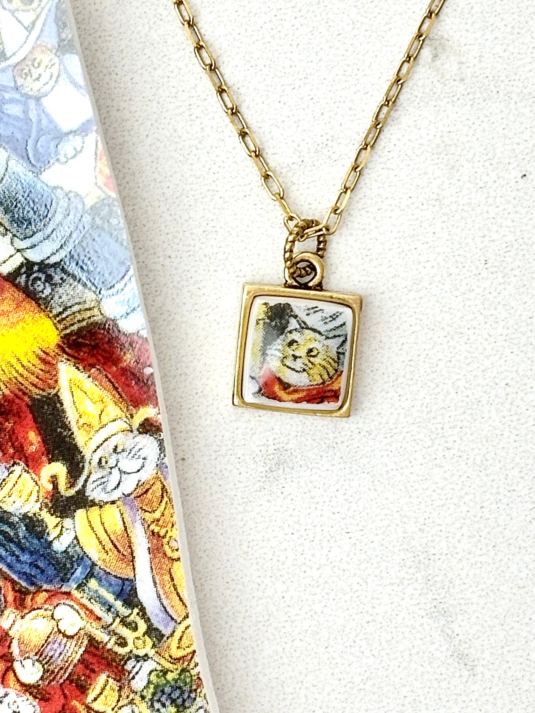Holy Cats Antique Gold Necklace