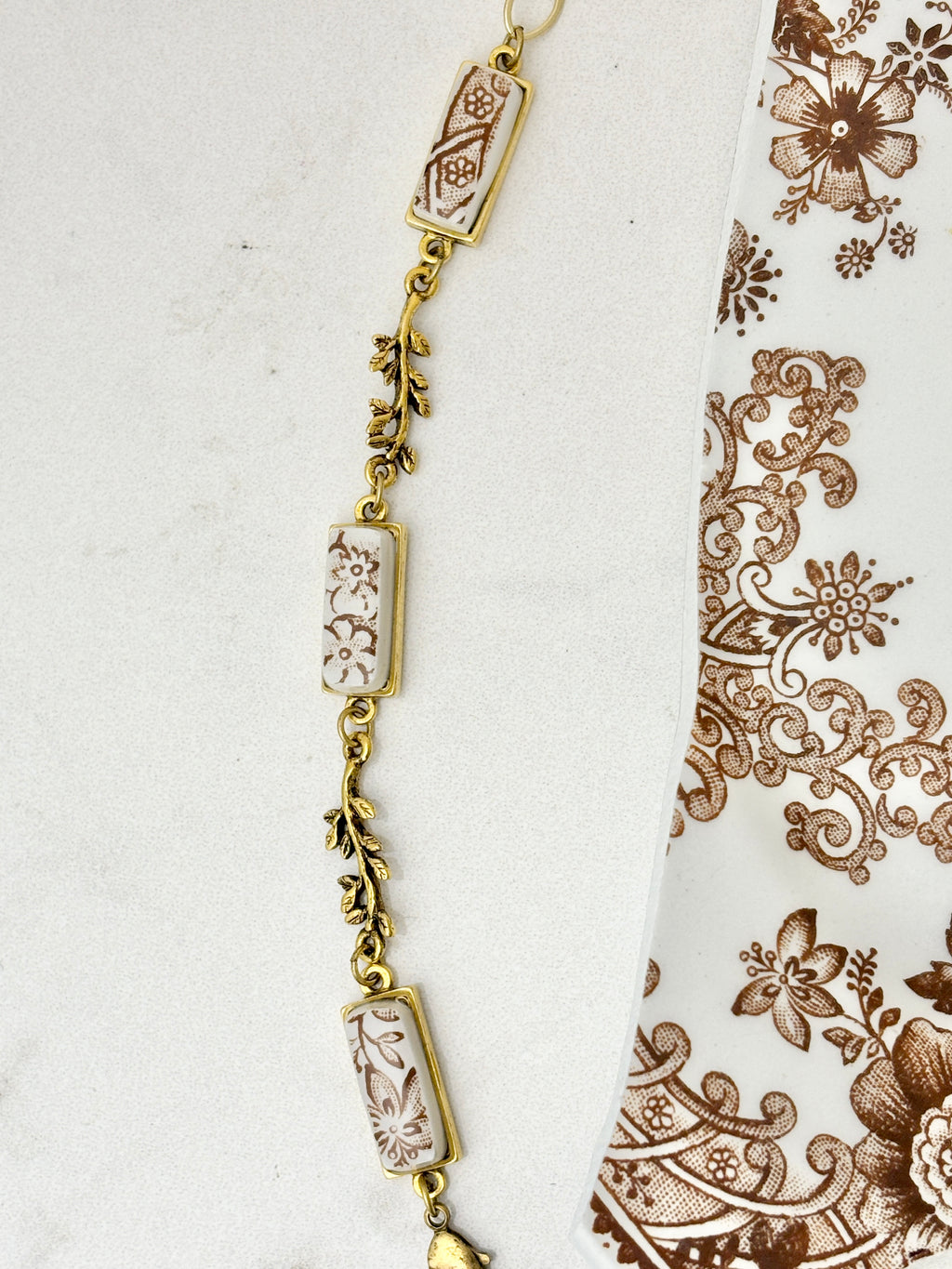 Royal Staffordshire China Gold Branch Bracelet