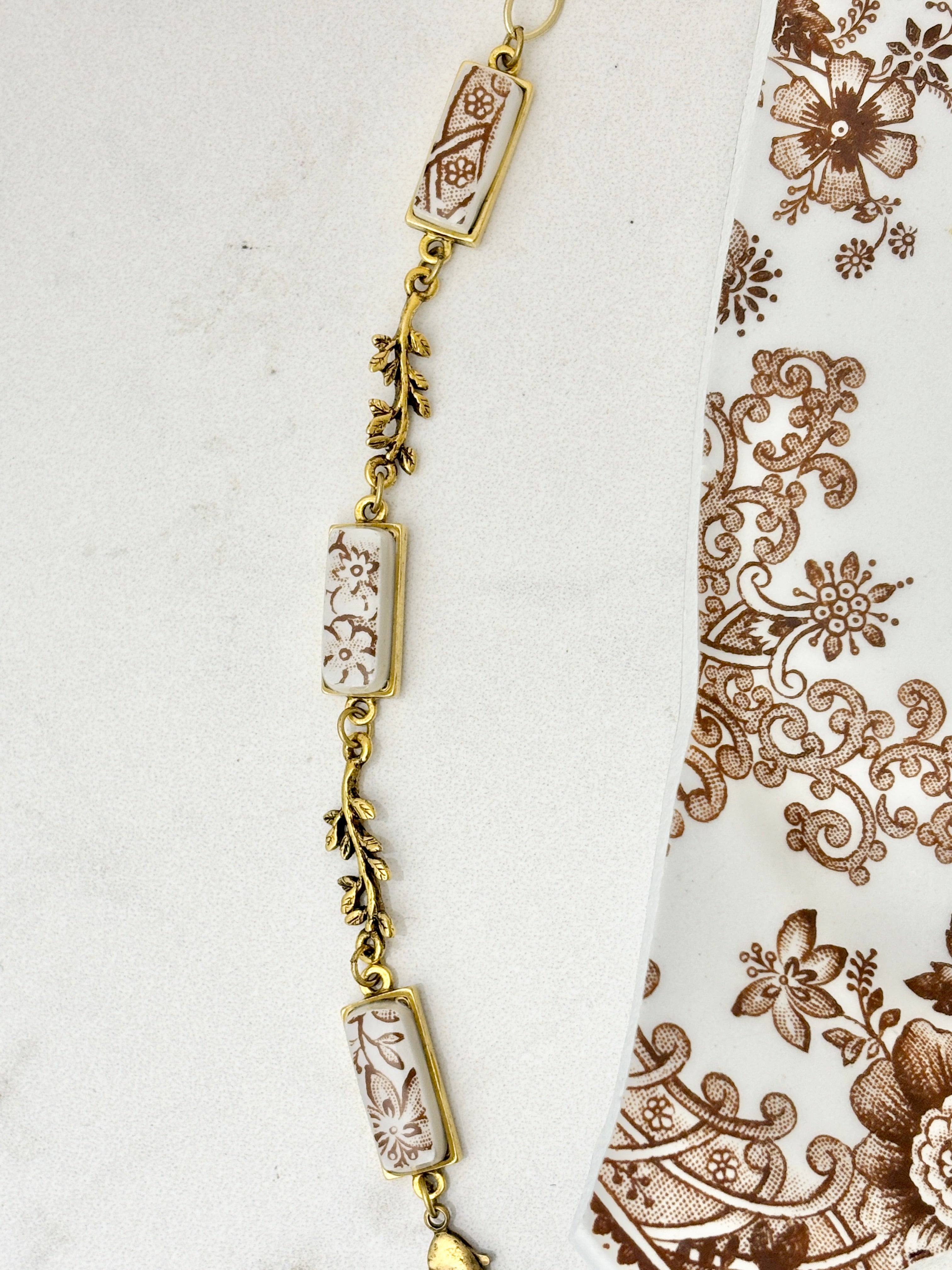 Royal Staffordshire China Gold Branch Bracelet