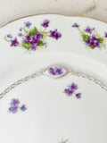 Lefton Violets Silver Bracelet