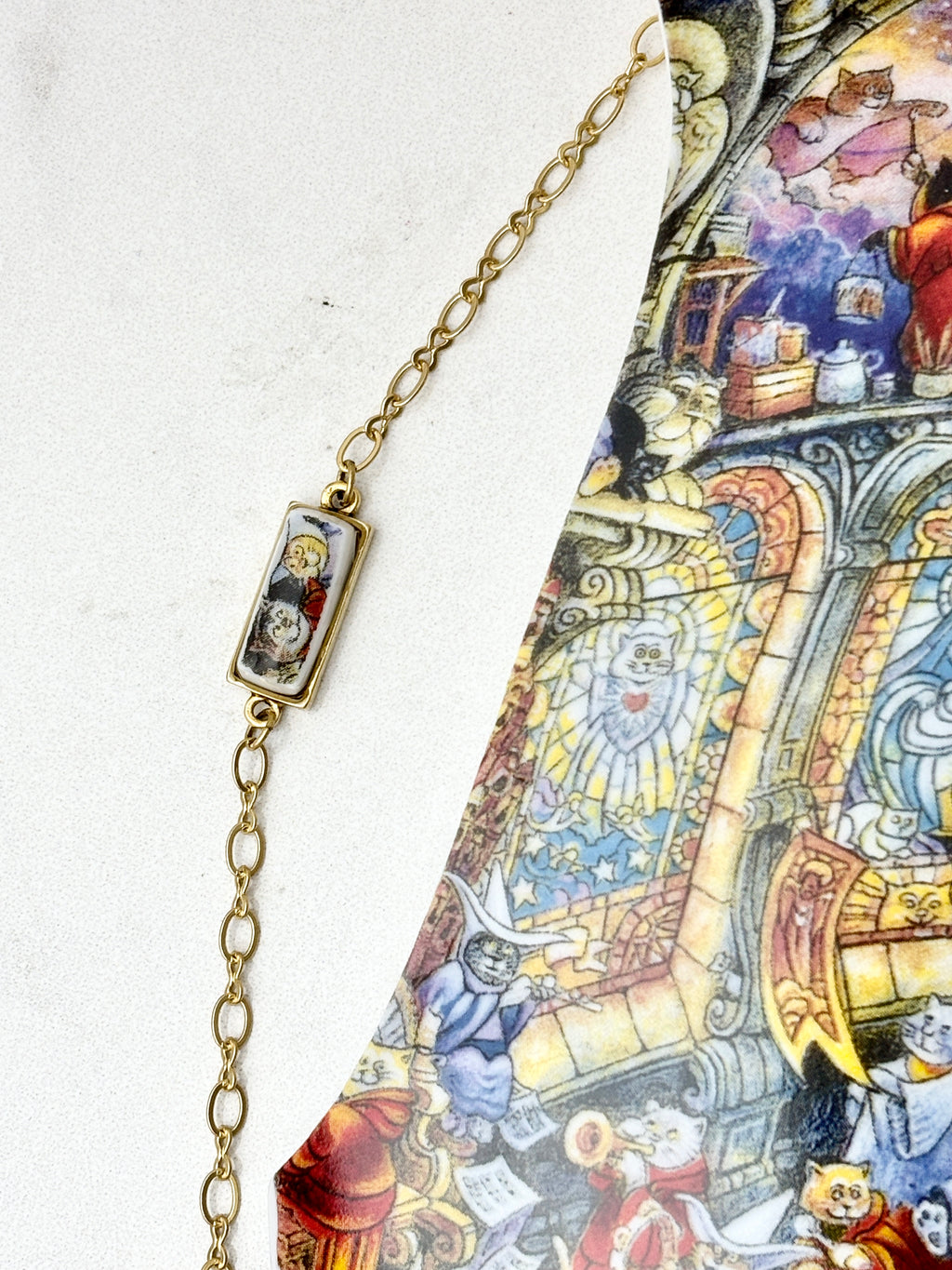 Holy Cats Rectangle Gold Bracelet