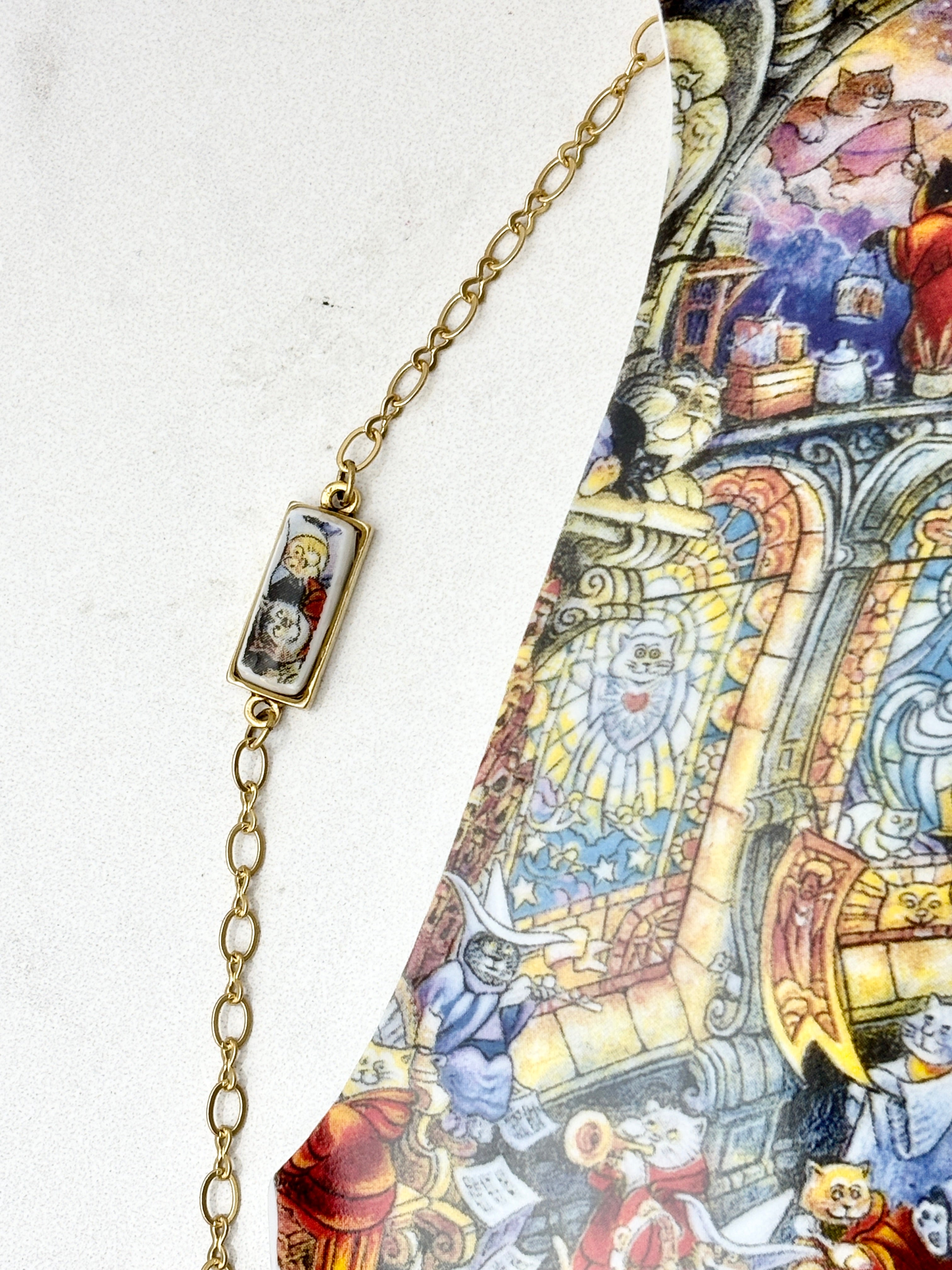 Holy Cats Rectangle Gold Bracelet