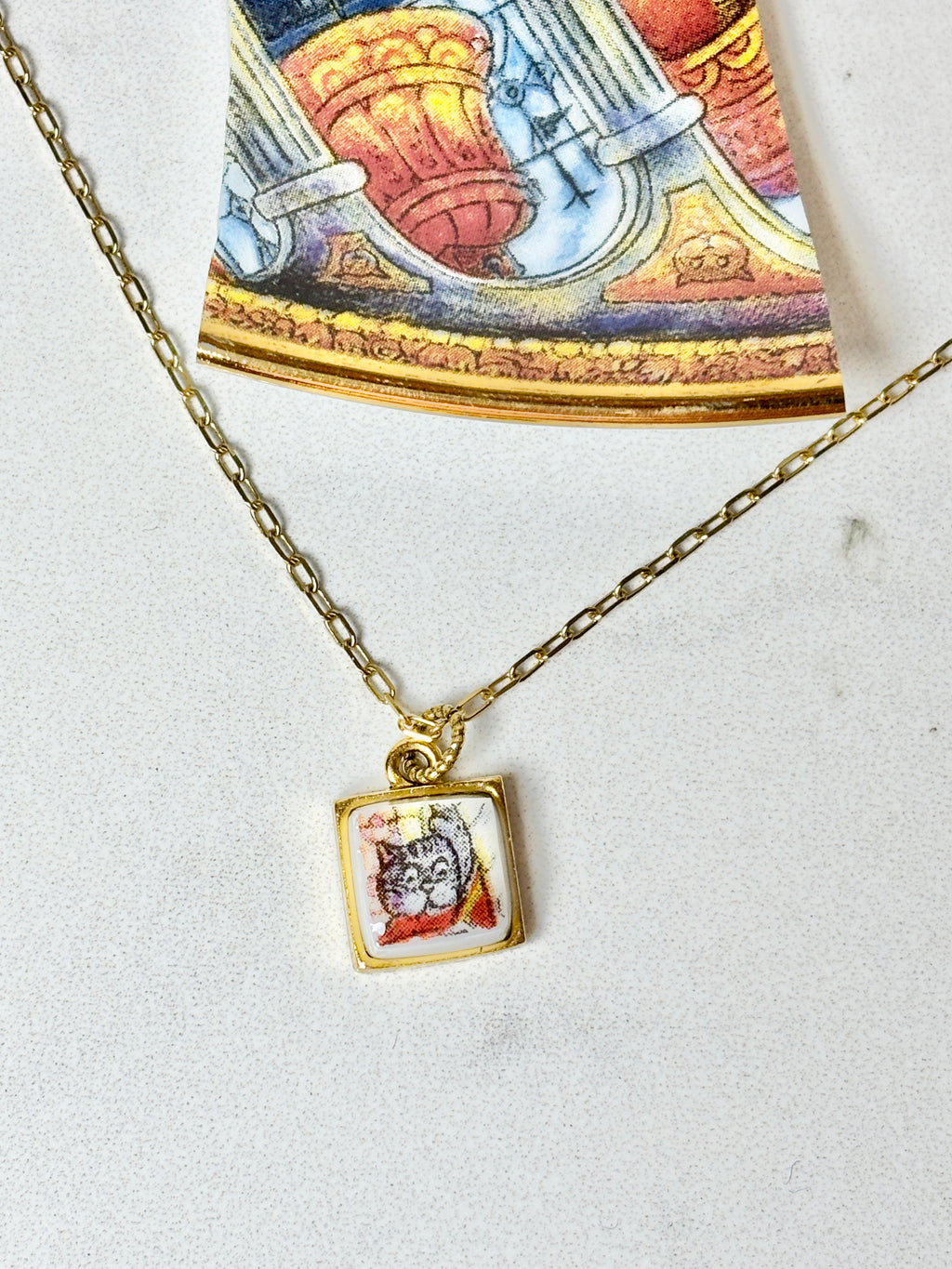 Holy Cats Antique Gold Necklace