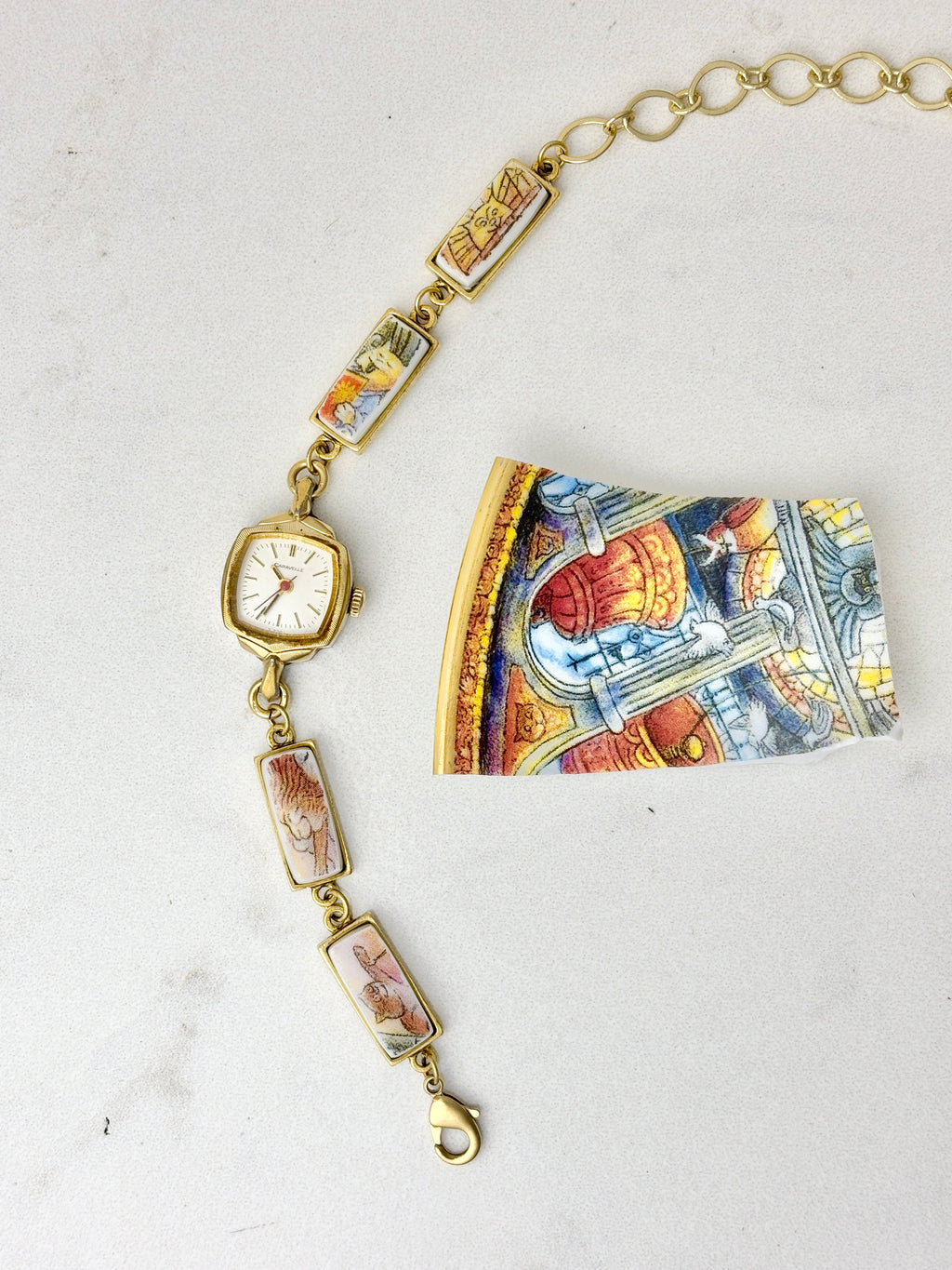 Vintage Caravelle watch with Sistine Chapel Holy Cats
