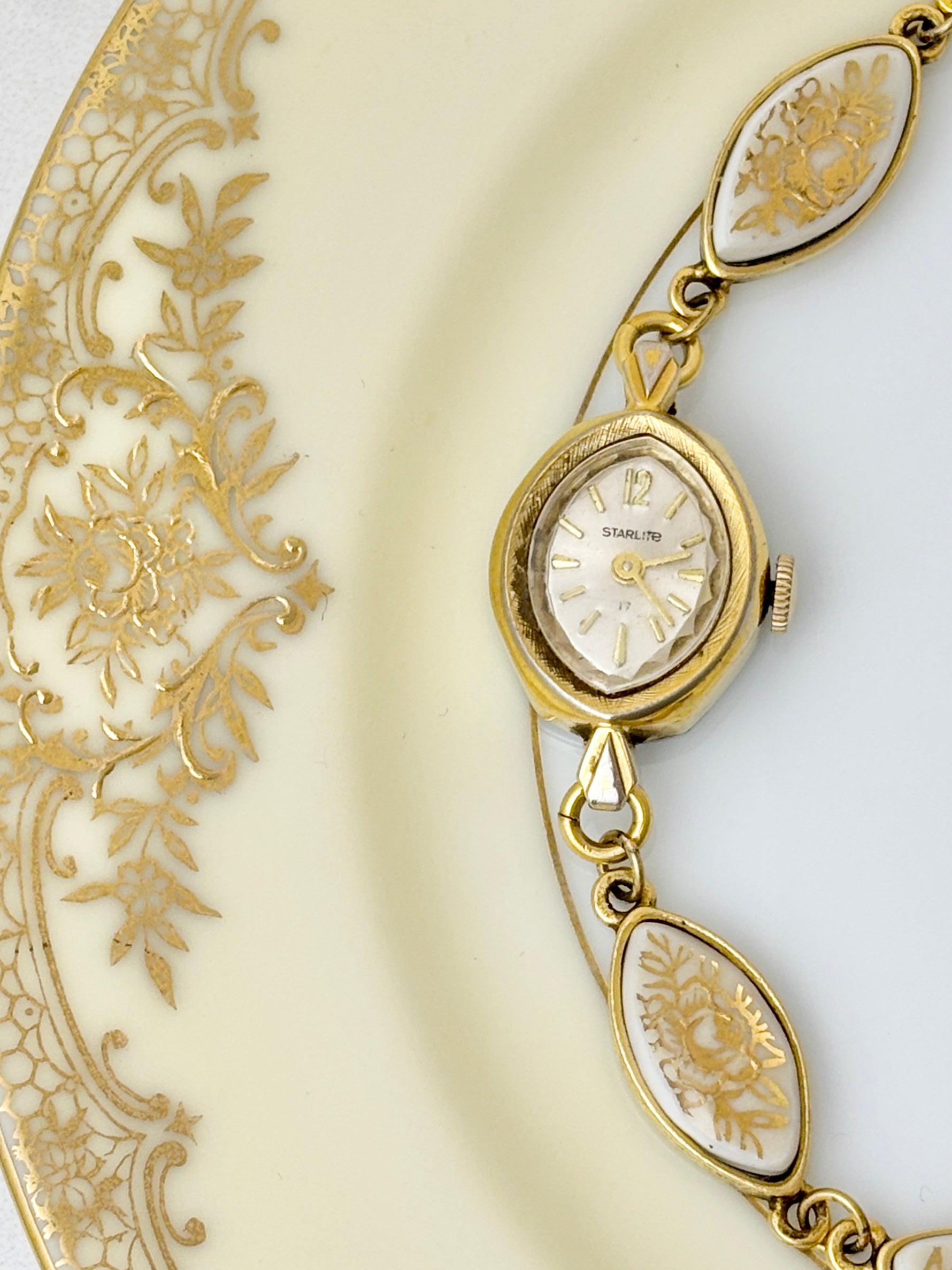 Antique Starlite manual watch with Noritake China