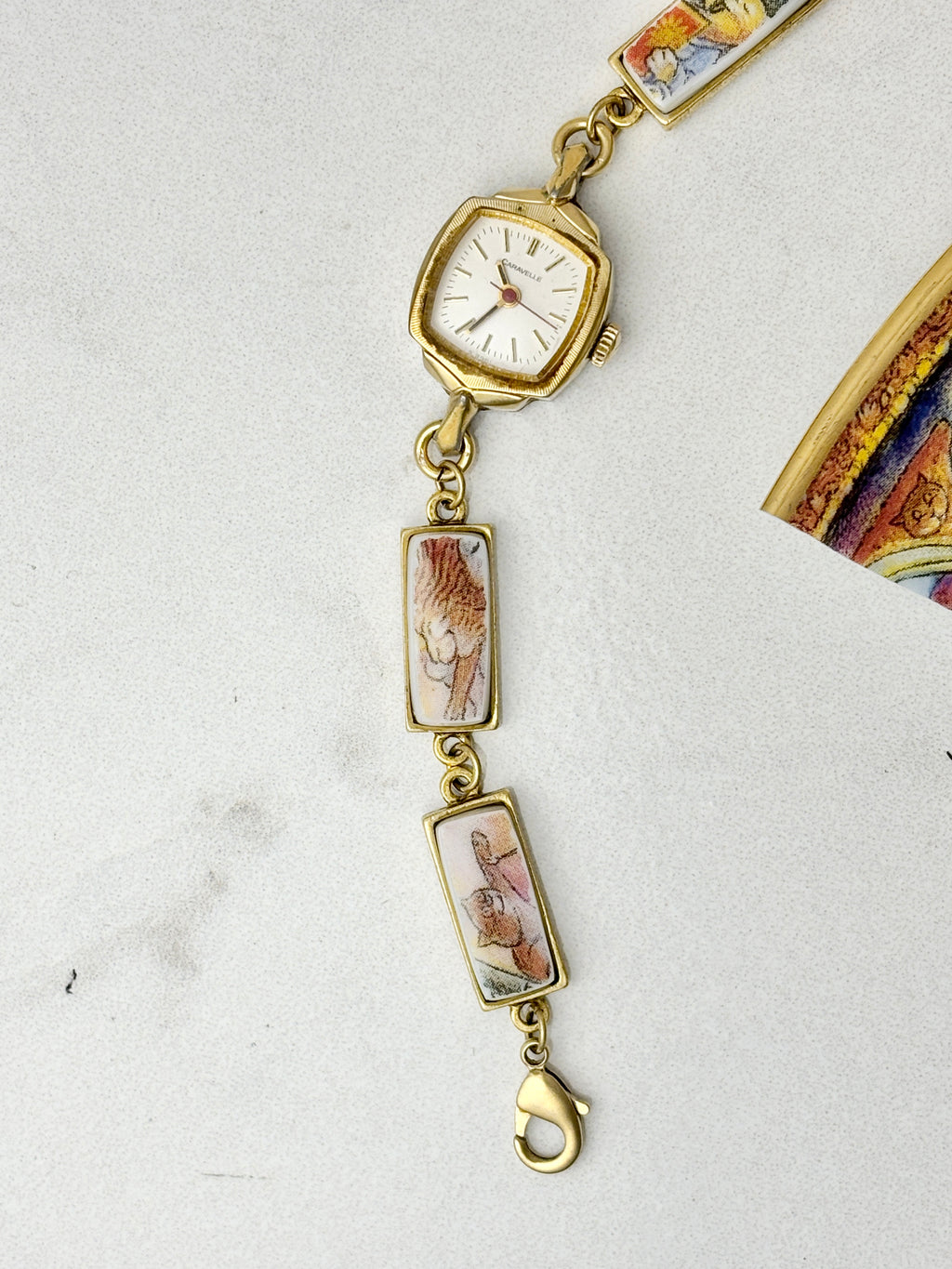 Vintage Caravelle watch with Sistine Chapel Holy Cats