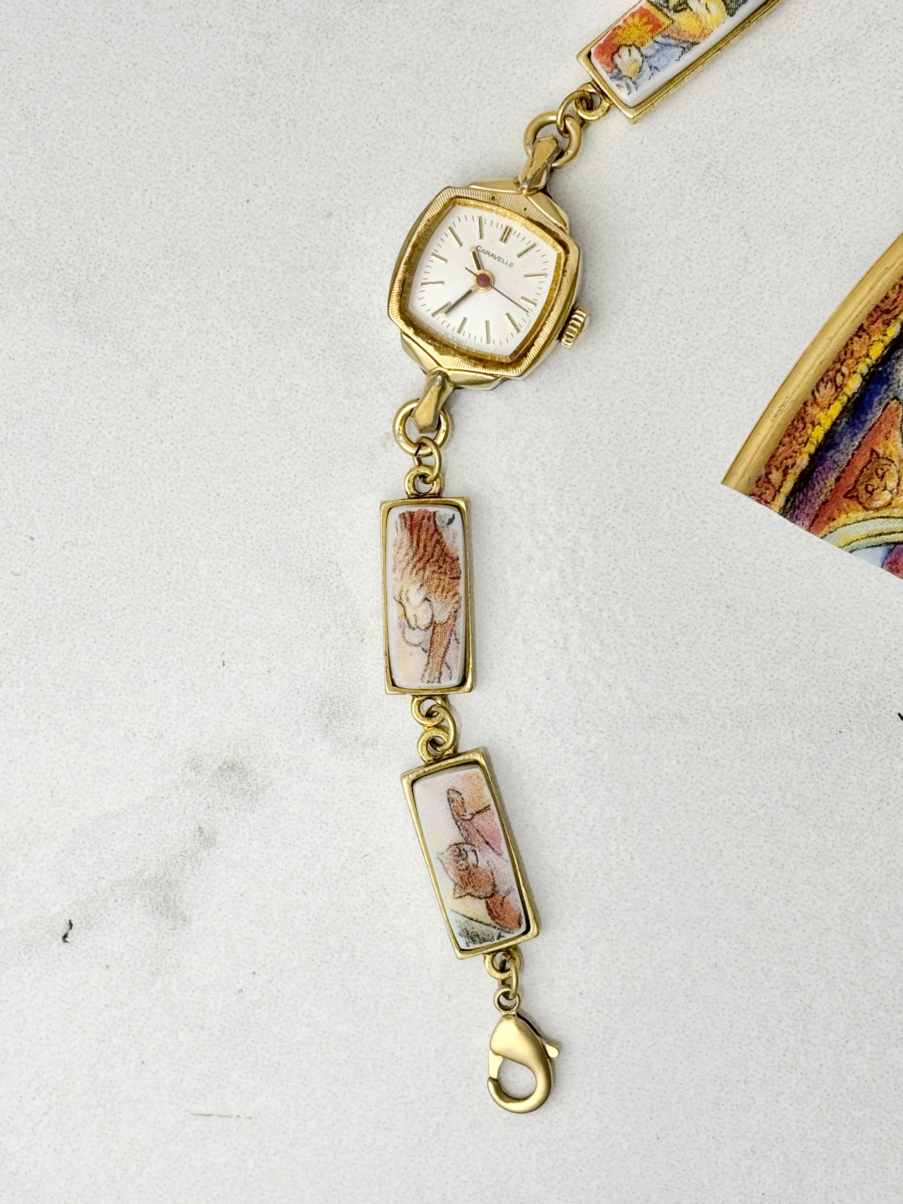 Vintage Caravelle watch with Sistine Chapel Holy Cats
