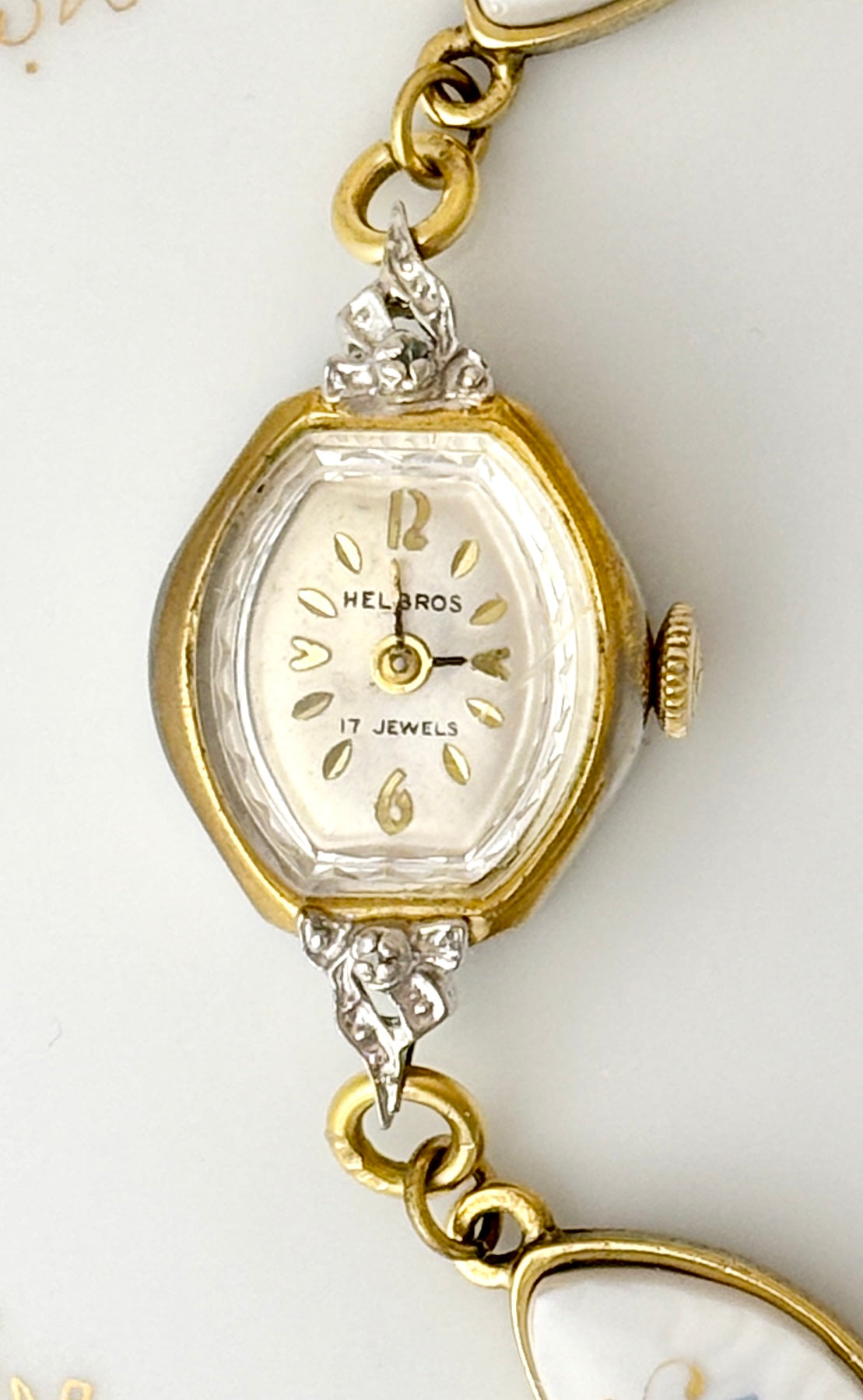 Antique Helbros manual watch with Tirschenreuth Bavaria Baronesse
