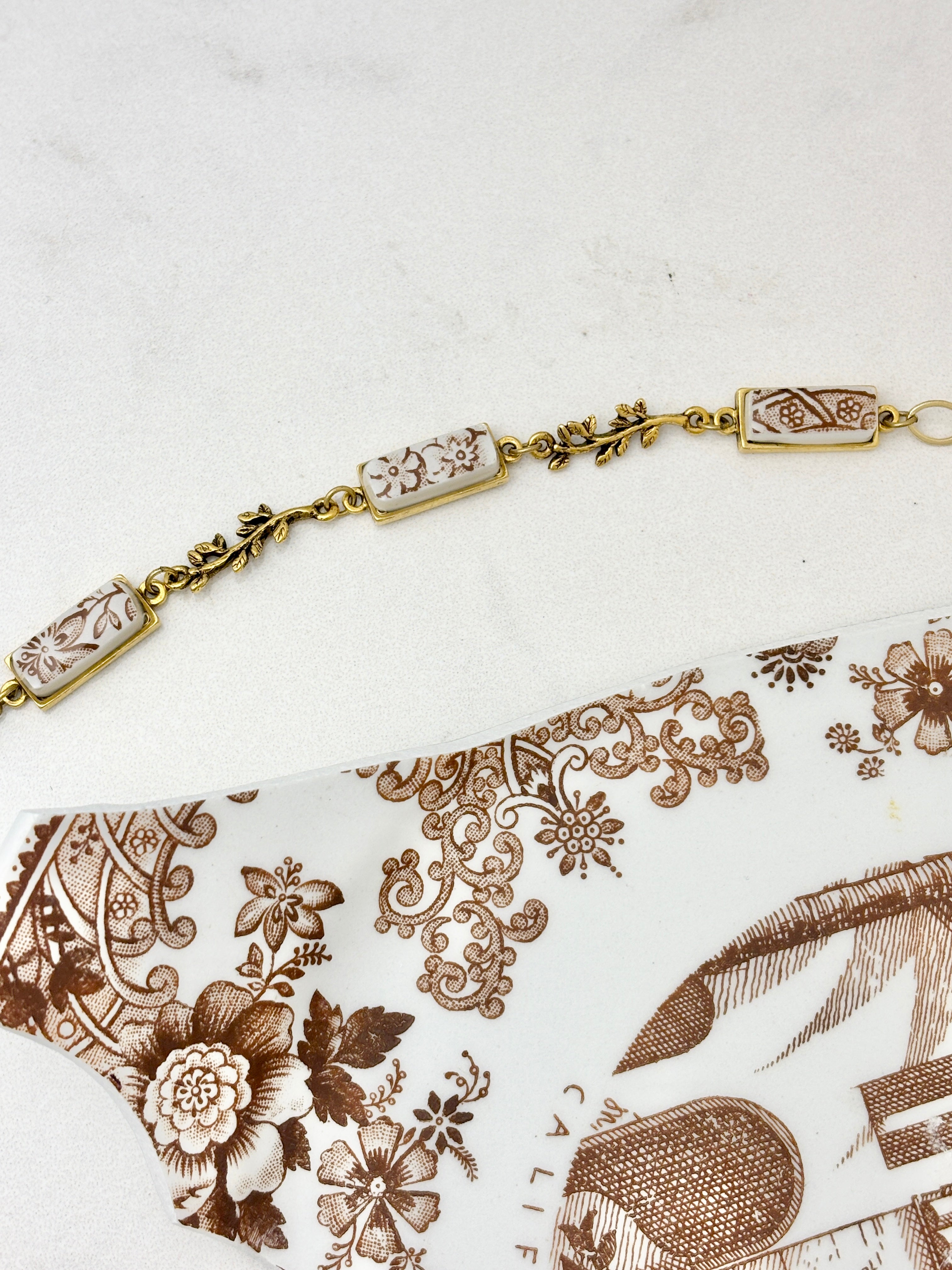 Royal Staffordshire China Gold Branch Bracelet