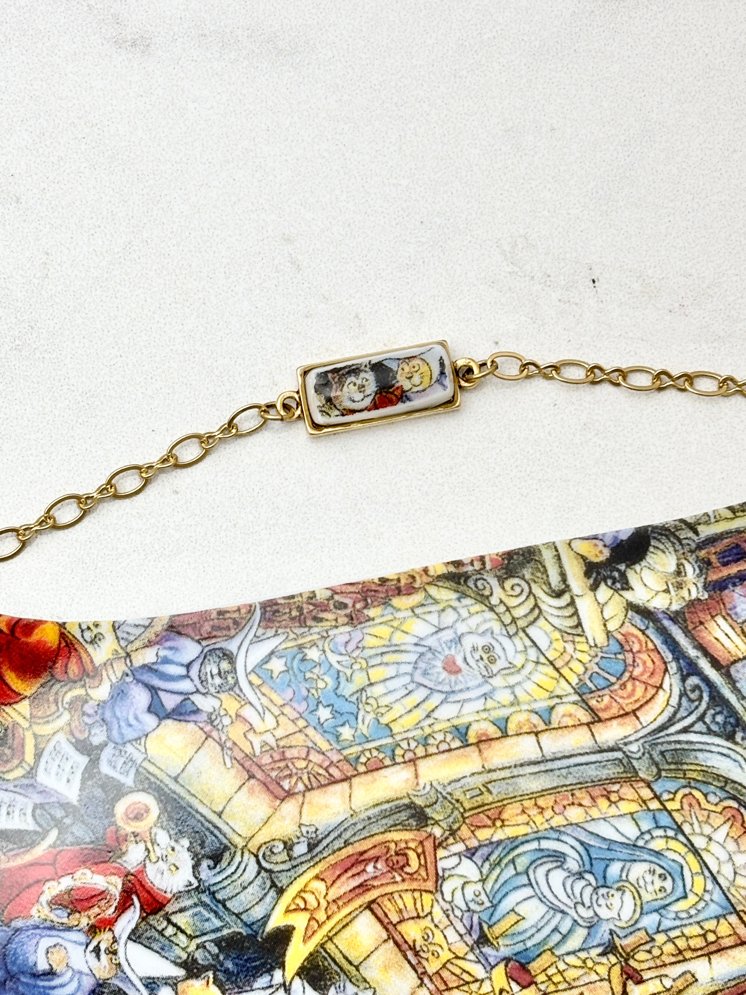 Holy Cats Rectangle Gold Bracelet