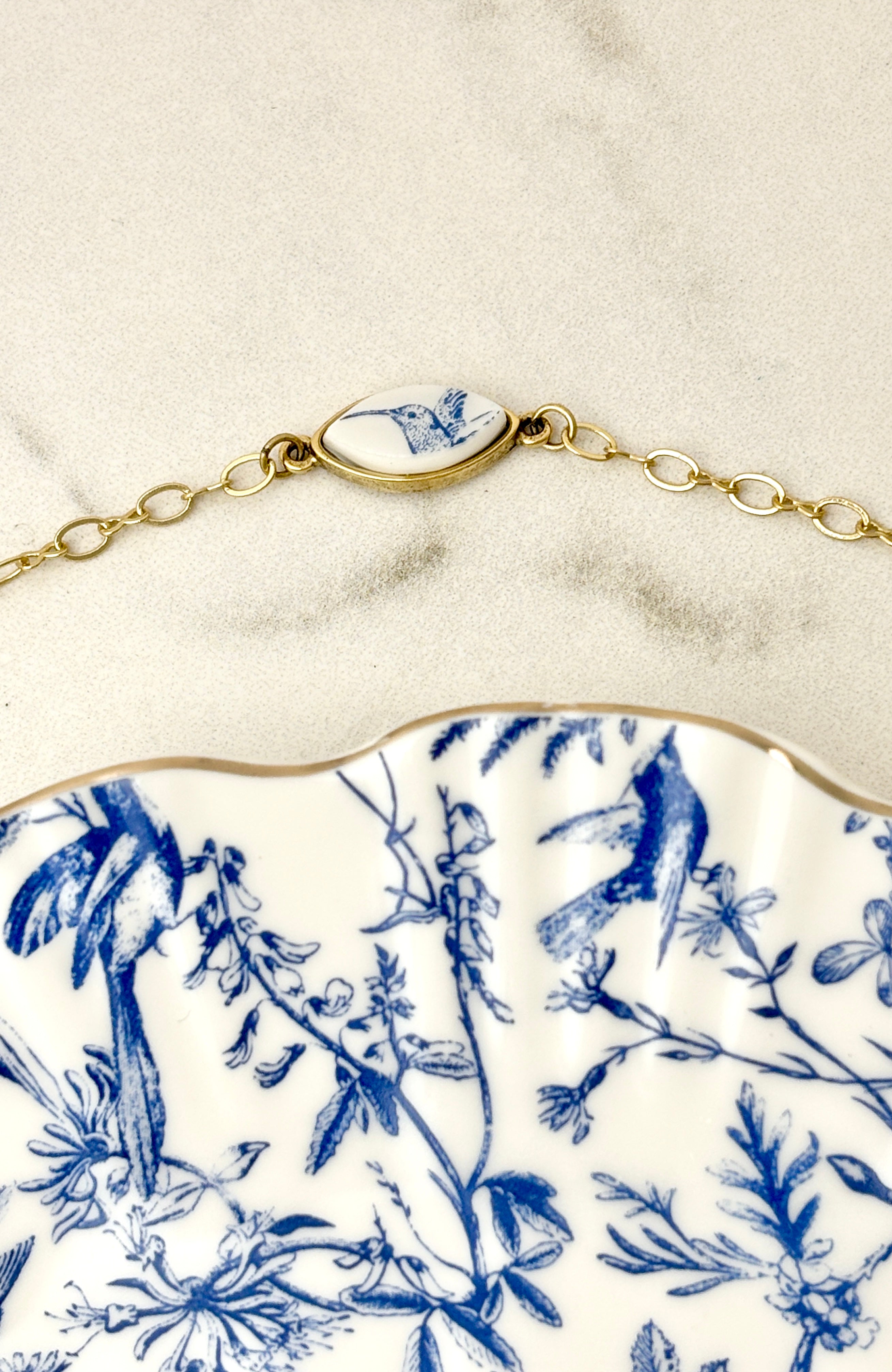 Blue Hummingbird Gold Bracelet