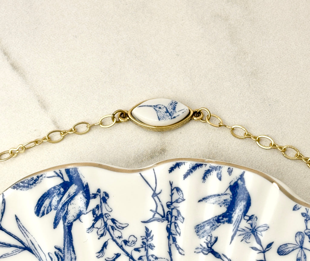 Blue Hummingbird Gold Bracelet