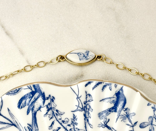 Blue Hummingbird Gold Bracelet (Jakey Bird)