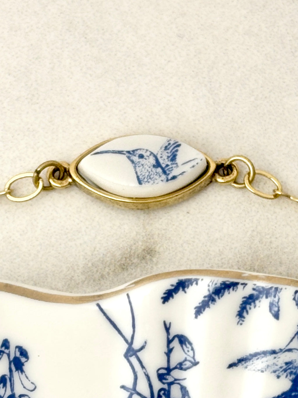 Blue Hummingbird Gold Bracelet